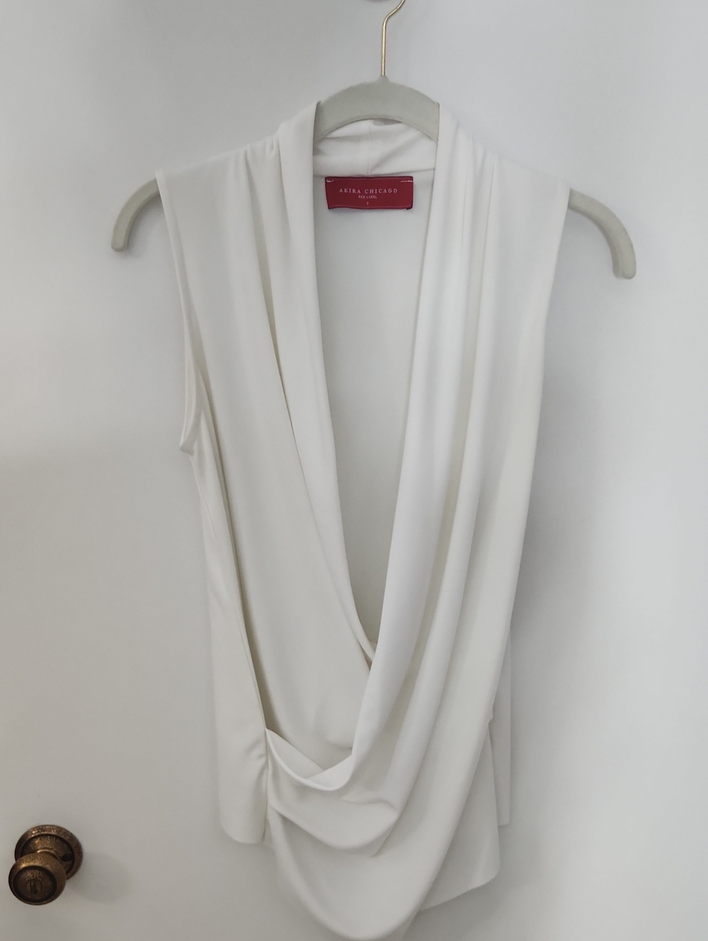 AKIRA Sleeveless Drape-Front Top